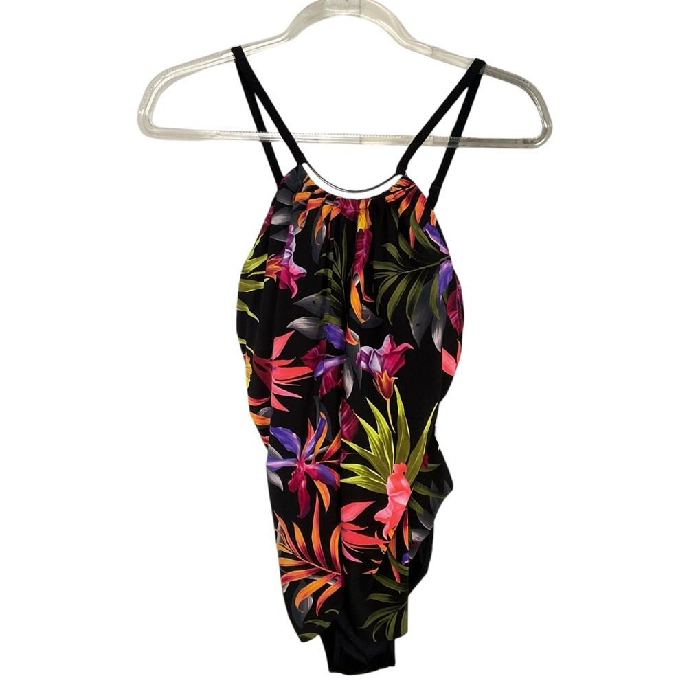 NWT Magicsuit Oasis Jill Flyway Tropical Floral Print One Piece Swimsuit Sz 10